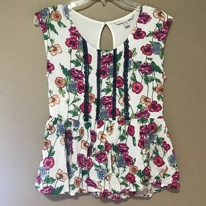 Flower printed peplum shirt